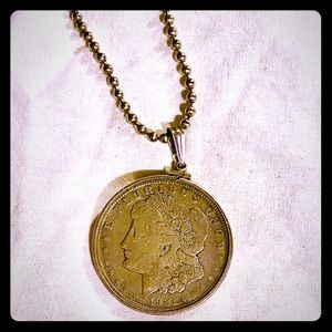 1921 Morgan Silver Dollar 30” Silver Chain